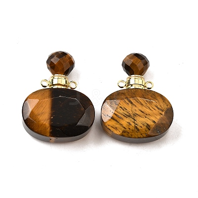 Natural Tiger Eye Perfume Bottle Pendants G-L623-07G-06-1