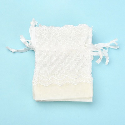 Organza Gift Bags with Lace OP-R034-10x14-04-1