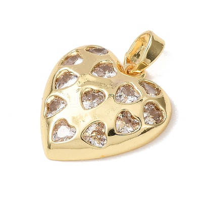Valentine's Day Brass Micro Pave Cubic Zirconia Pendants CU-H001-02K-G-1