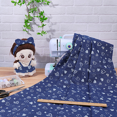 Cotton Denim Fabric DIY-WH0504-872B-1