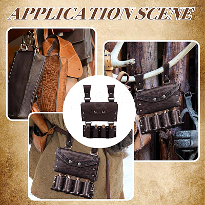 Rectangle Retro PU Leather Magic Potions Belt Pouch Waist Bags AJEW-WH0816-405-1
