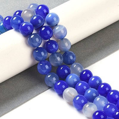 Natural Striped Agate/Banded Agate Beads Strands G-Z060-A01-B26-1
