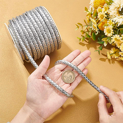 PU Imitation Leather Braided Cord WL-WH0003-14C-1