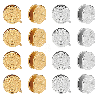 12Pcs 2 Colors 304 Stainless Steel Vortex Cuff Earrings EJEW-UN0002-54-1