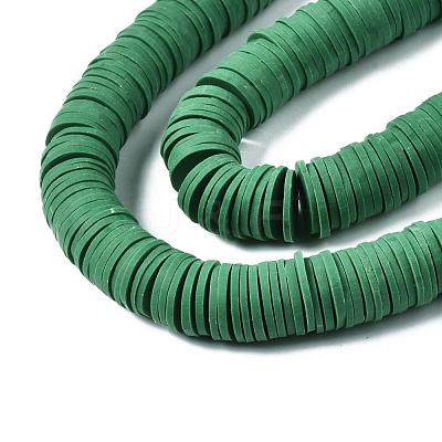 Flat Round Handmade Polymer Clay Beads CLAY-R067-12mm-46-1