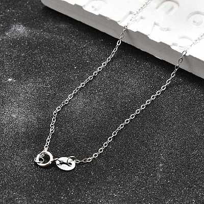 Anti-Tarnish Rhodium Plated 925 Sterling Silver Necklaces STER-M034-32A-1