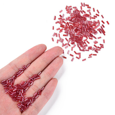 Transparent Colours Luster Glass Bugle Beads SEED-N005-001-A06-1