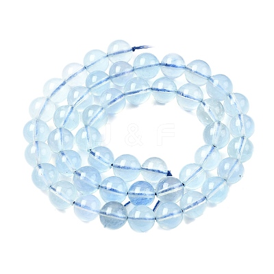 Natural Aquamarine Beads Strands G-G344-A07-8mm-1