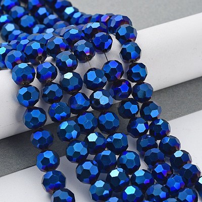 Electroplate Glass Bead Strands EGLA-R042-8mm-01-1