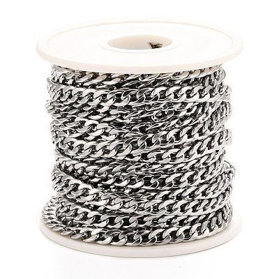 Tarnish Resistant 304 Stainless Steel Cuban Link Chains CHS-K016-02A-P-1