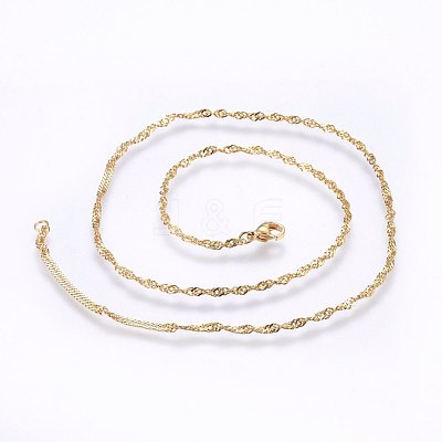 304 Stainless Steel Singapore Chain Necklaces MAK-L015-25D-1
