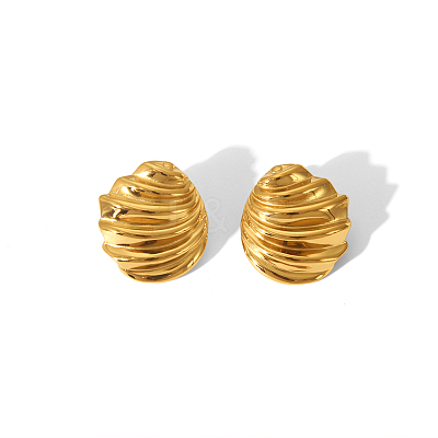 Irregular Texture Geometric 304 Stainless Steel Stud Earrings JR2524-1-1