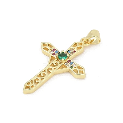 Brass Micro Pave Cubic Zirconia Pendants KK-D317-109G-1