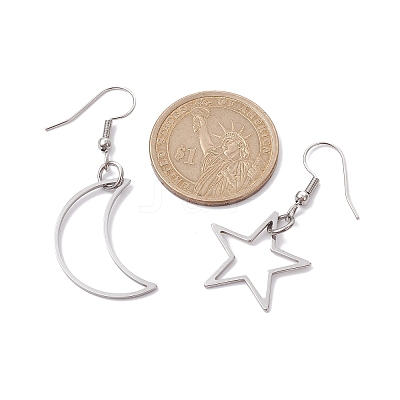 3 Pairs 3 Style Alloy Dangle Earrings Set EJEW-JE05552-1