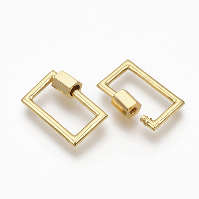 Brass Screw Carabiner Lock Charms KK-T047-10G-1