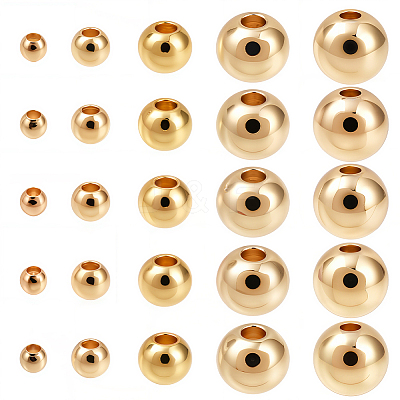 250Pcs 5 Styles Rack Plating Brass Spacer Beads KK-PA0001-02G-1