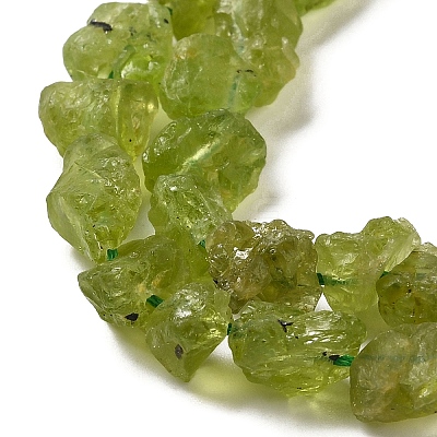 Raw Rough Natural Peridot Beads Strands G-I283-G07-02-1