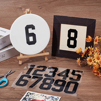 Number 0~9 PET Self-Adhesive Reflective Mailbox Stickers DIY-WH20010-26B-02-1