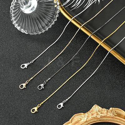 5Pcs 5 Colors Brass Square Snake Chain Necklace Making MAK-YW0001-24-1