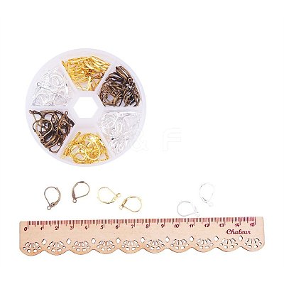 15mm Brass Leverback Earring Findings 3 Mixed Colors in One Box for Jewelry Making KK-PH0015-03M-1