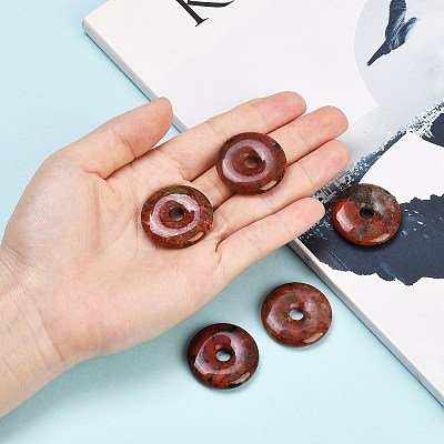 Natural Brecciated Jasper Pendants G-C220-F02-30mm-1