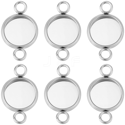 60Pcs 304 Stainless Steel Cabochon Connector Settings STAS-BBC0009-57A-1