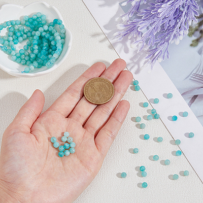 2 Strands Natural Amazonite Round Beads Strands G-HY0001-22-1