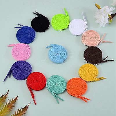 32Pcs 16 Colors Polyester Flat Custom Shoelace AJEW-SZ0001-91-1