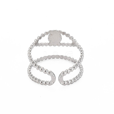 Tarnish Resistant 304 Stainless Steel Open Pad Ring Cabochon Settings STAS-S119-157P-1