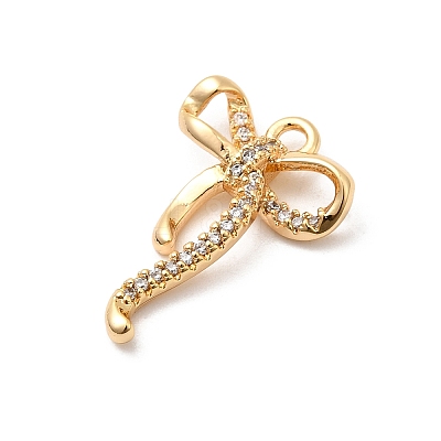 Brass Micro Pave Cubic Zirconia Pendants KK-F916-14G-1