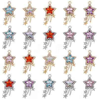 60Pcs 2 Colors Rack Plating Alloy Acrylic Pendants FIND-SC0023-33-1