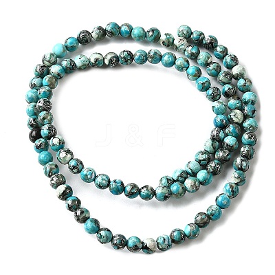 Synthetic Silver Line Turquoise Beads Strands G-L617-D03-4mm-1