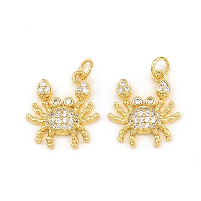 Brass Micro Pave Clear Cubic Zirconia Pendants CU-CBA5CB0-03G-1