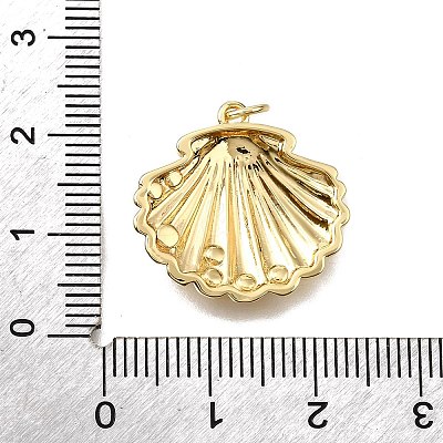 Brass ABS Plastic Pearl Pendants KK-V011-59G-1