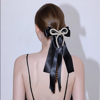 4Pcs Bowknot Rhinestone Alligator Hair Clips PHAR-HS0001-04-1