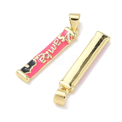 Brass Enamel Pendants KK-P349-12G-1