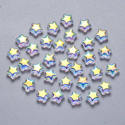 Transparent Spray Painted Glass Beads LS-GLAA-R211-04-G05-1