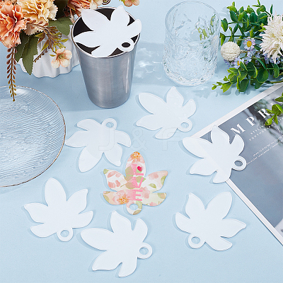 8Pcs Acrylic Heat Transfer Big Pendants FIND-SP0003-09B-1