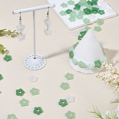 90Pcs 3 Colors Glass Imitation Jade Button Pendants DIY-SC0032-65-1