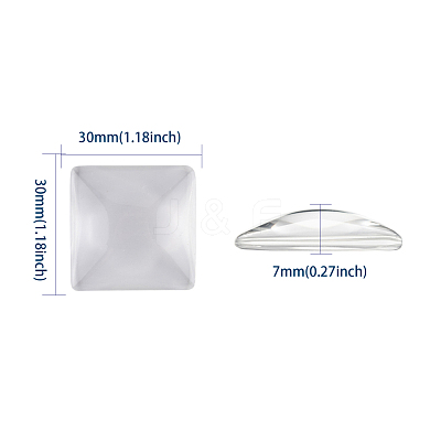 Transparent Glass Square Cabochons GGLA-A001-30mm-1