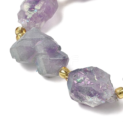 Electroplated Raw Rough Natural Amethyst Beads Strands G-Z131-J02-11-1