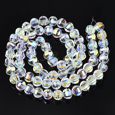 Electroplate Transparent Glass Beads Strands X-EGLA-N002-30-C01-1
