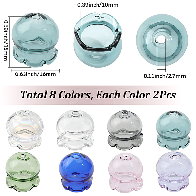 16Pcs 8 Colors Glass Bead Cone for Wind Chimes Making GLAA-SC0002-73-1