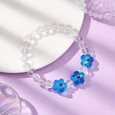 Crystal Glass Beaded Stretch Bracelets for Women BJEW-JB12791-02-1