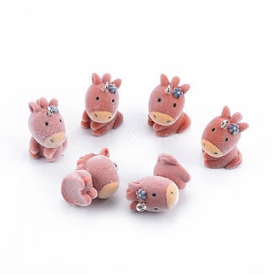 Opaque Resin Pendants X-RESI-T053-07-1