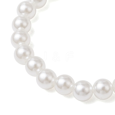 2Pcs ABS Plastic Imitation Pearl Beaded Stretch Bracelets BJEW-JB11909-1