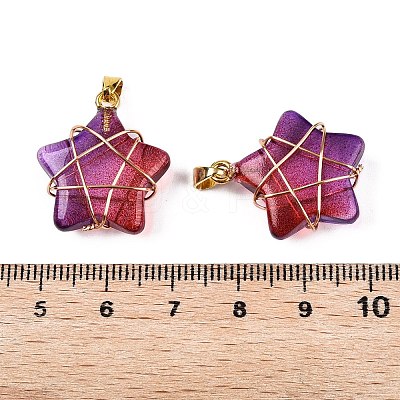 Lampwork Pendants GLAA-T023-06K-1