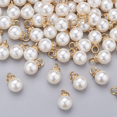 Acrylic Pearl Pendants X-IFIN-I031-02A-G-1