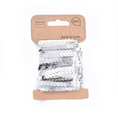 Plastic Paillette/Sequins Chain Rolls LS-PVC-WH0005-01I-1