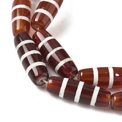 Rice Shape Tibetan Style dZi Beads Strands G-A269-A09-01-1